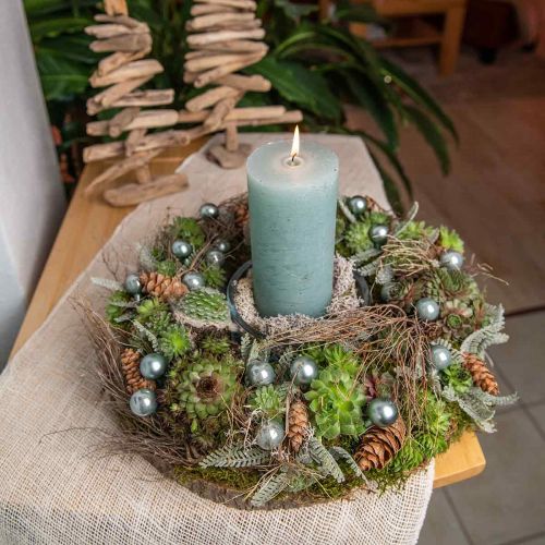 Floristik24 Mini Weihnachtskugeln Mint Spiegelbeeren Glas Ø25mm 140St