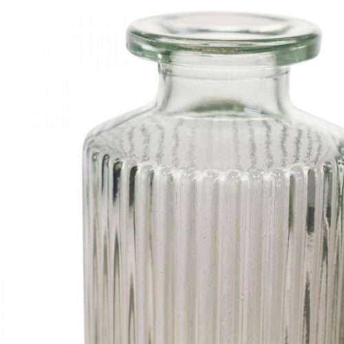 Floristik24 Minivase Glas Deko Flasche Klar Braun Retro Ø5cm H13,5cm