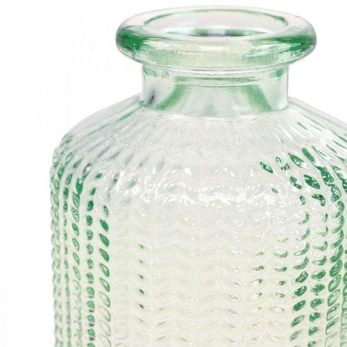 Artikel Minivasen Glas Deko Flaschen Retro Vintage Ø6cm H10,5cm 2St