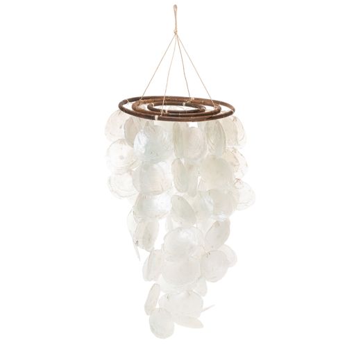 Windspiel Capiz Muschel Mobile rund 70 cm Länge für Balkon oder Garten
