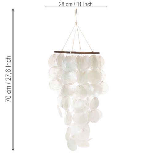 Windspiel Capiz Muschel Mobile rund 70 cm Länge für Balkon oder Garten | Floristik24.de