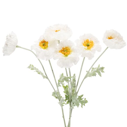 Kunstblume Mohn Weiß Langer Stiel 78cm 3St kaufen | Floristik24.de