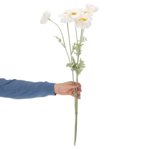 Kunstblume Mohn Weiß Langer Stiel 78cm 3St | Floristik24.de