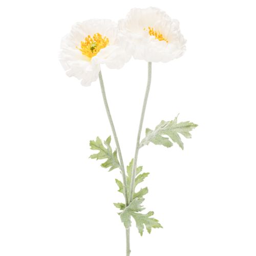 Kunstblume Mohn Weiß Langer