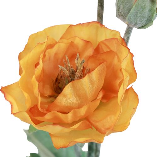 Kunstblumen Künstliche Mohnblume Deko Mohn Orange 48cm