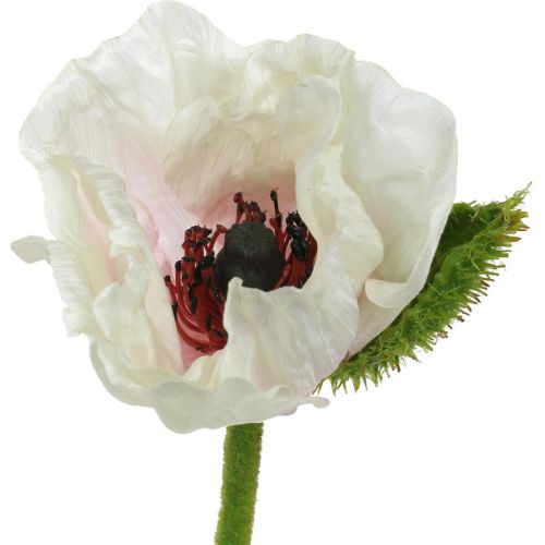 Artikel Künstliche Mohnblume, Seidenblume Weiß-Rosa L55/60/70cm 3er-Set