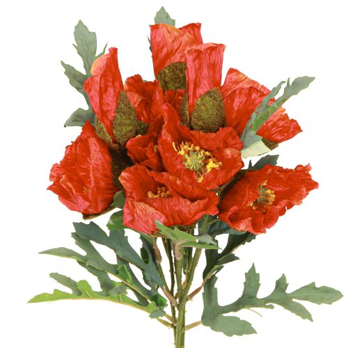 Mohnblumen Deko Mohn künstlich Rot 45cm Bund mit 3 St