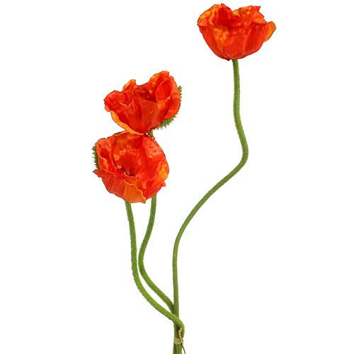 Floristik24 Mohnblumen künstlich Orange 58cm - 74cm 3St