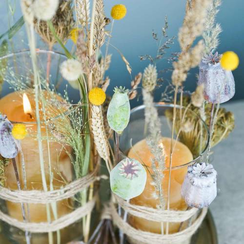 Floristik24 Mohnkapseln künstlich Grün 26cm/28cm 6St