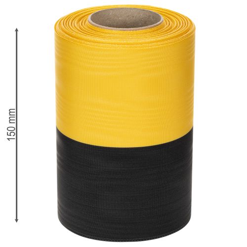 Moiré Kranzband 150mm Gelb-Schwarz - Trauerband, Schärpe, Deko, Vereinsband - 25m Rolle | Floristik24.de