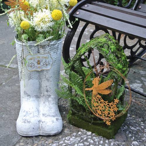 Floristik24 Moosdeko Grashaus Häuschen mit künstlichem Moos und Farn