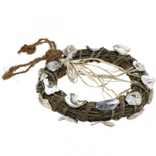 Floristik24 Muschelkranz, Deko Kranz Rebenholz, Naturmuscheln Ø30cm