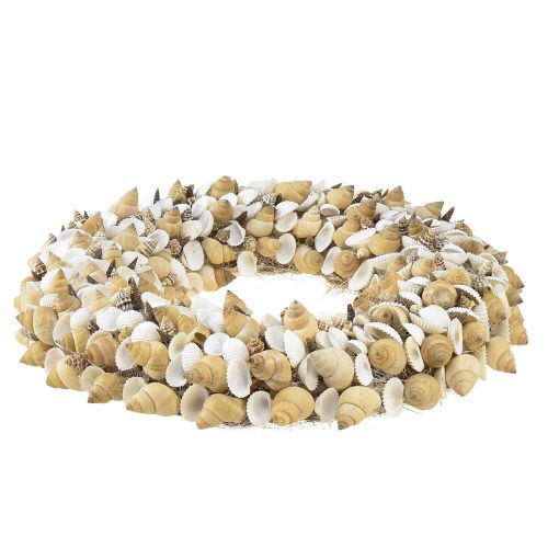 Floristik24 Muschelkranz Muscheln Seeschnecken Natur Weiß Ø35cm