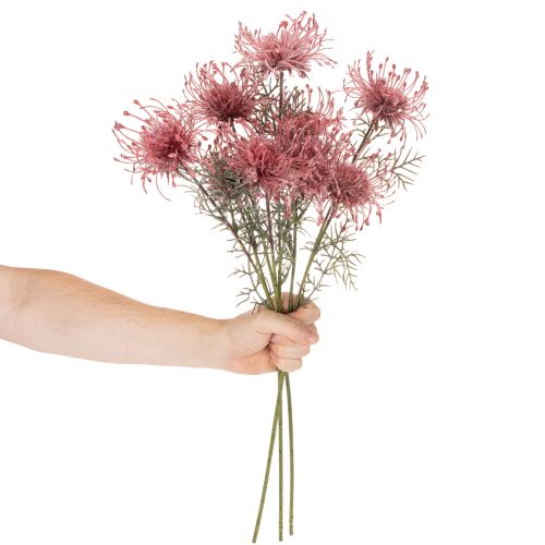 Kunstblume Nadelkissen Protea Blütenzweig 65cm 3St | Floristik24.de