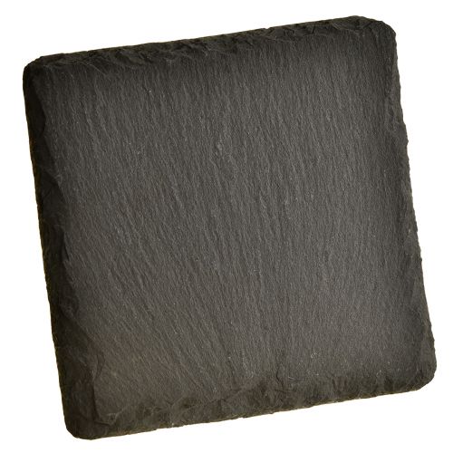 Natürliche Schieferplatte eckig Untersetzer Schwarz 10×10cm 6St