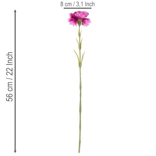 Nelke Kunstblume zweifarbig Langer Stiel 56cm Bund mit 8St | Floristik24.de