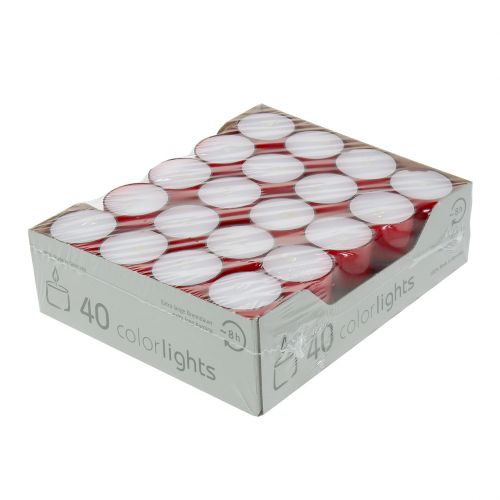 Floristik24 Colorlights Teelichter Rot 40St