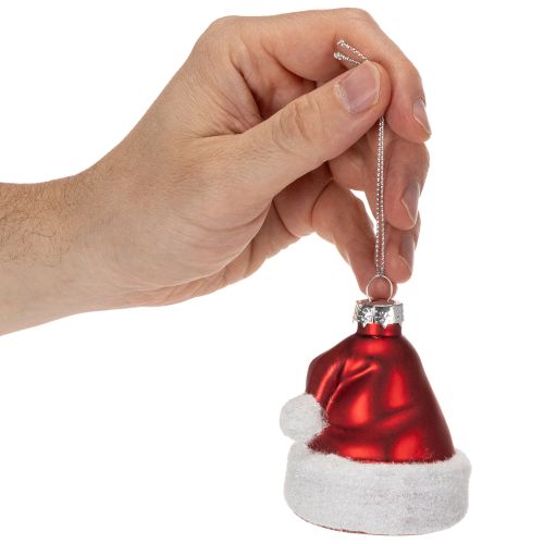 Weihnachtskugel Nikolausmütze Glas 8cm 6St | Floristik24.de