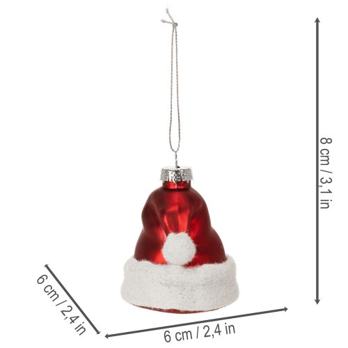 Weihnachtskugel Nikolausmütze Glas 8cm 6St | Floristik24.de