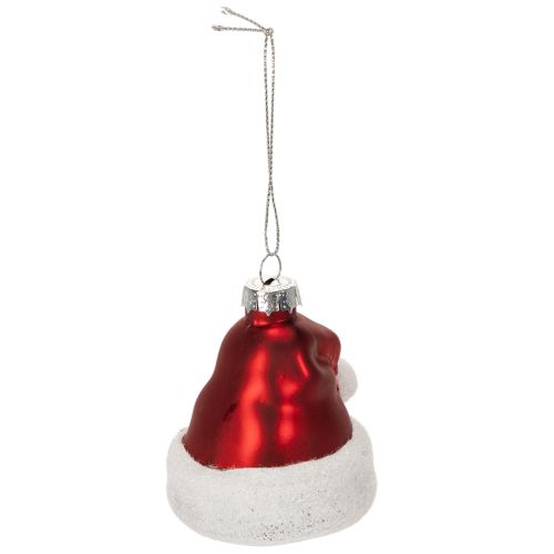 Weihnachtskugel Nikolausmütze Glas 8cm 6St | Floristik24.de