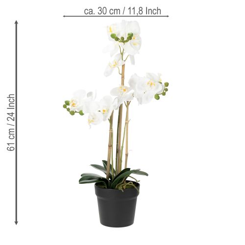 Artikel Künstliche Orchidee im Topf für ein harmonisches Ambiente weiß 60cm