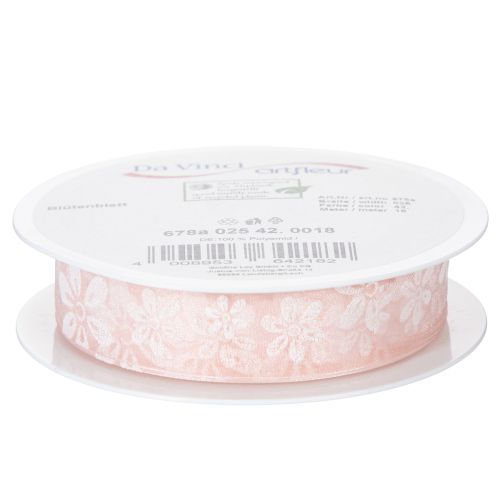 Organzaband Blumen Geschenkband Rosa 25mm 18m | Floristik24.de