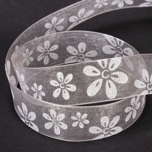 Organzaband Blumen Geschenkband Rosa 25mm 18m | Floristik24.de