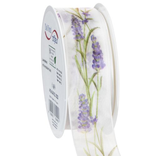 Floristik24 Organzaband Chiffonband Dekoband Lavendel 40mm 20m