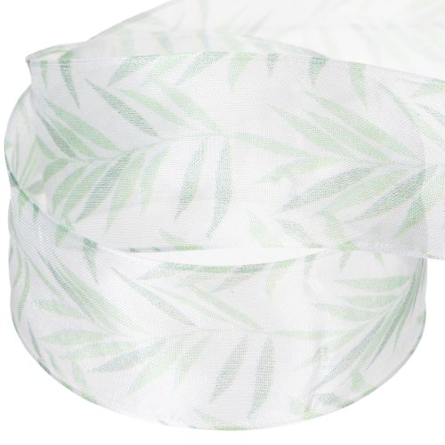 Organzaband Chiffonband Grüne Pflanzen Band 40mm 15m | Floristik24.de