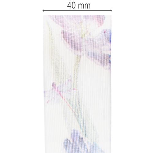 Artikel Organzaband Chiffonband Papageientulpen Lila 40mm 18m