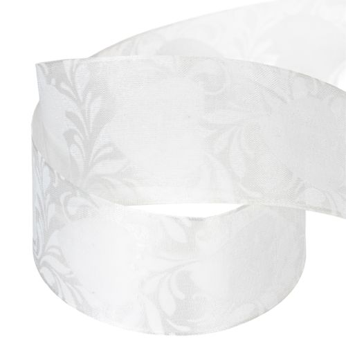 Artikel Organzaband Creme Dekoband Herzen 40mm 15m