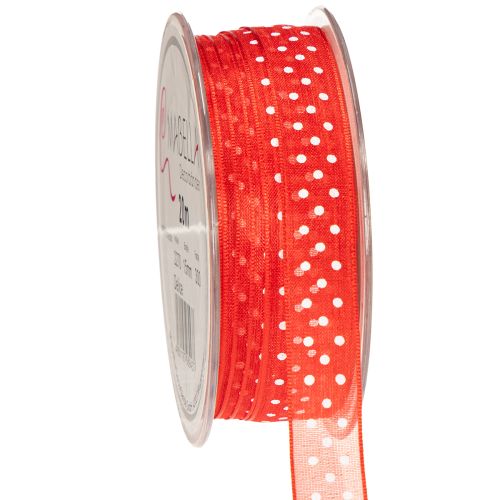 Floristik24 Band mit Punktemuster für vielseitige saisonale Geschenkverpackungen 1,5cm 20m