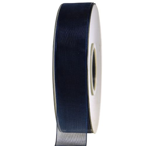 Organzaband Geschenkband Dunkelblau Band Blau Webkante 25mm 50m