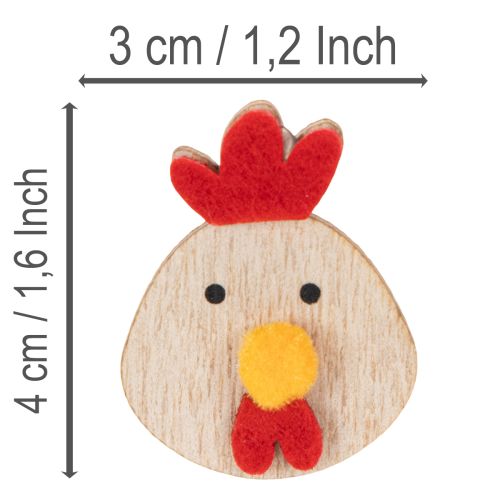 Artikel Holz Huhn mit Klebepunkt Deko für Ostern zum Basteln Kreative Tischdeko Landhausstil 5cm 36St