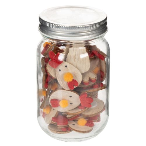 Artikel Holz Huhn mit Klebepunkt Deko für Ostern zum Basteln Kreative Tischdeko Landhausstil 5cm 36St