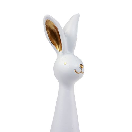 Floristik24 Osterhase Weiß Gold Osterdeko Hase Ø10cm H42cm