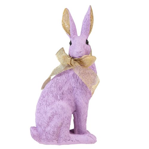 Floristik24 Osterhasen Deko Lila Gold Hase Sitzend Dekofigur H25cm