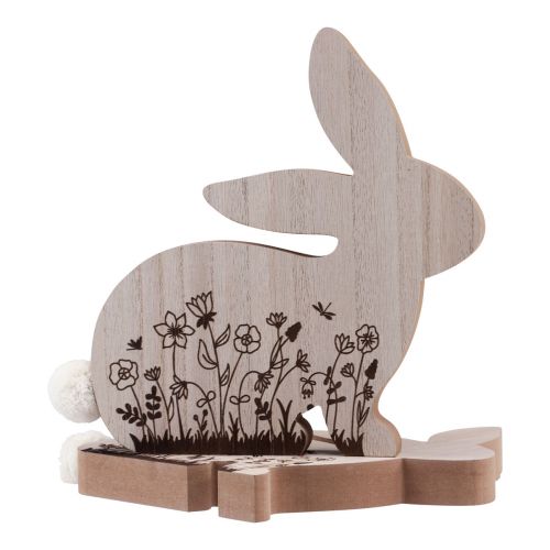 Artikel Osterhasen Holz Hasen sitzend Natur Braun 18,5×18cm 4 St