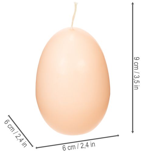 Artikel Osterkerzen Eiform, Eierkerzen Ostern Peach Ø6cm H9cm 6St