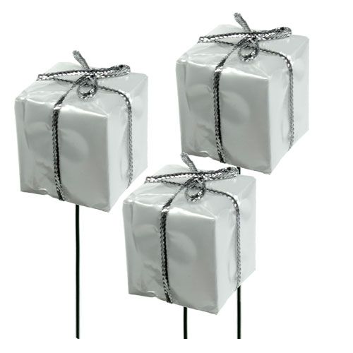 Dekopäckchen Stecker Weiß 2,5cm 60St