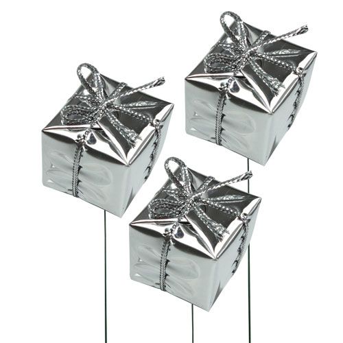 Päckchen am Draht Silber 2,5cm 60St | Floristik24.de