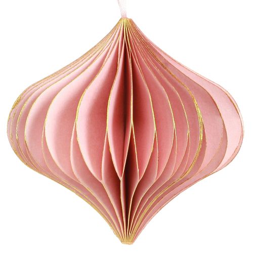 Artikel Papier Weihnachtsschmuck Vintage Rosa Apricot Ø8cm 4er-Set