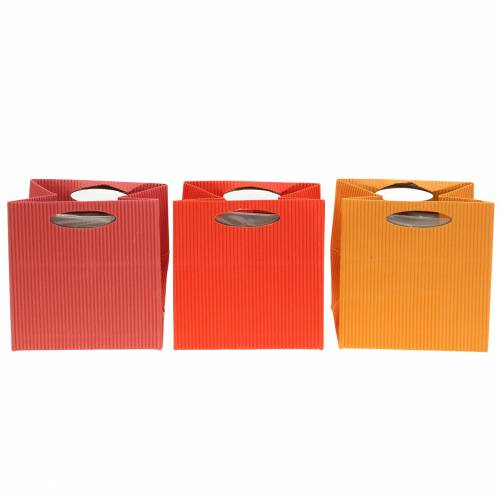 Floristik24 Papiertasche Blumentopf Übertopf Mix Orange 10,5cm 12St