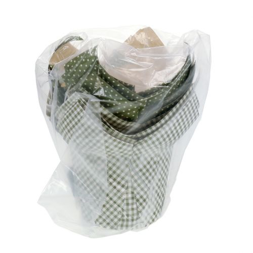 Floristik24 Papiertopf mit Muster Grün-Weiß Ø9,5cm 12 St