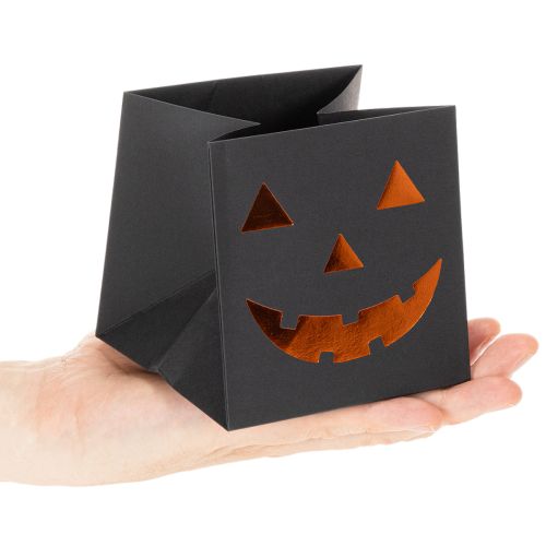 Papiertüte Kürbis Gesicht Übertopf Halloween Deko 10cm 6St | Floristik24.de