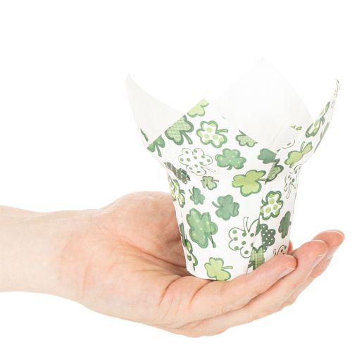 Übertopf mit Kleeblatt Motiv Papier Deko Neujahr 12cm 12St | Floristik24.de