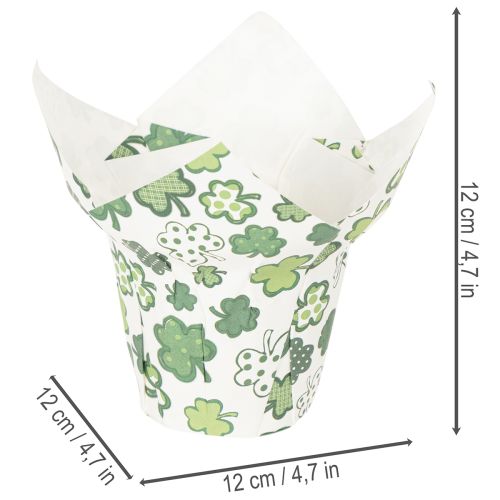 Übertopf mit Kleeblatt Motiv Papier Deko Neujahr 12cm 12St | Floristik24.de