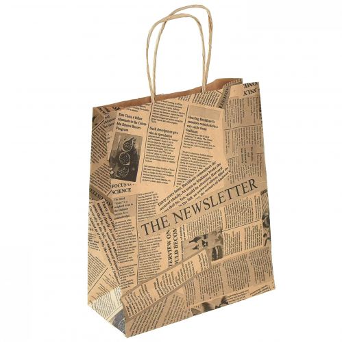 Papiertragetaschen Papiertaschen Geschenktaschen 18x9cm Zeitung 50St