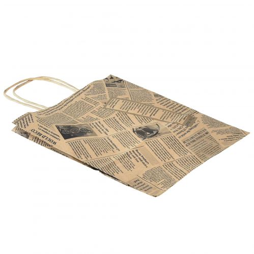 Artikel Papiertragetaschen Papiertaschen Geschenktaschen 18x9cm Zeitung 50St