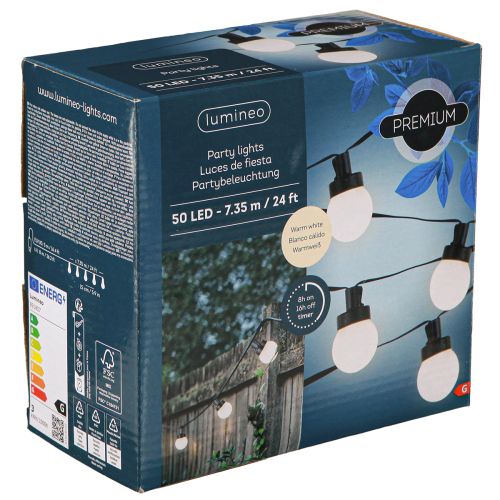 Artikel Partybeleuchtung LED Kugel Lichterkette Warmweiß L735cm